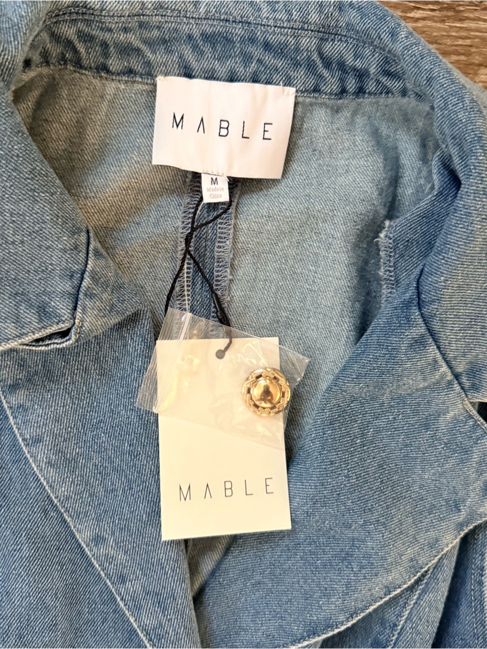 Sleeveless Denim-Blue Button-Front Maxi Dress - Picture 4 of 5